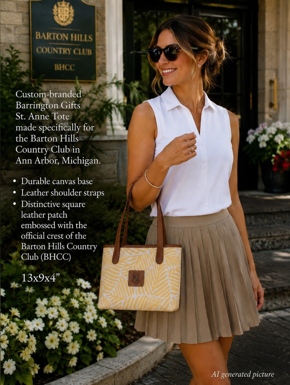 Custom-branded Barrington Gifts St. Anne Tote Made for the Barton Hills Country